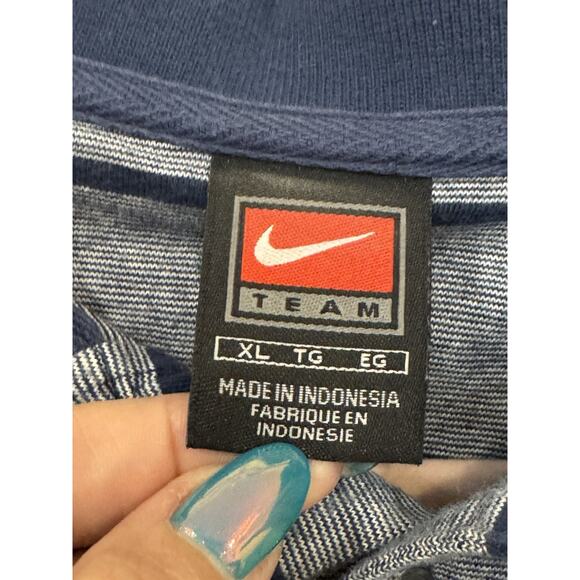 Nike Shirt Mens XL Stripe Blue Polo NFL Dallas Cowboys Star Coach - Picture 2 of 8